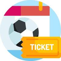 A ticket and a soccer ball in a circle vector
