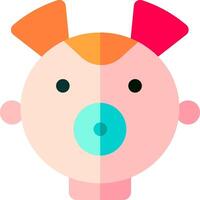 A cartoon pig head with a nose and ears vector