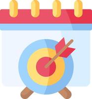 Calendar icon with arrow and target vector