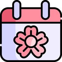 Calendar icon with flower vector