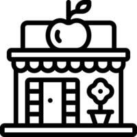An apple store icon with a sign on the front vector
