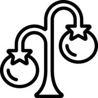 A black and white illustration of a tree with two balls vector