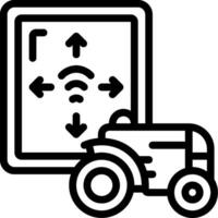 A tractor with a tablet and a wifi symbol vector