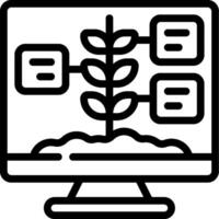 A computer monitor with plants growing on it vector