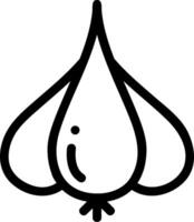 A black and white image of a garlic bulb vector