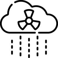A cloud with rain and a radiation symbol vector