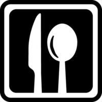 A black and white image of a knife and fork vector