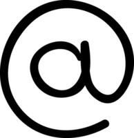 An email symbol with a black outline vector