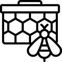 A bee and a box with a honeycomb on it vector