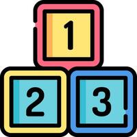 A colorful set of blocks with numbers on them vector