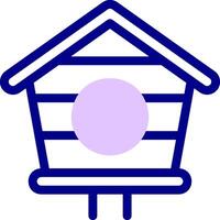 A birdhouse with a purple dot on top vector