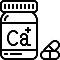 A bottle of ca and pills on a white background vector