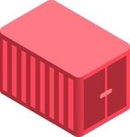 A red container with a door open vector