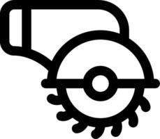 A black and white image of a circular saw vector