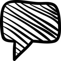 A black and white drawing of a speech bubble vector