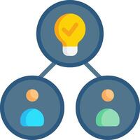 A group of people with a light bulb and a check mark vector