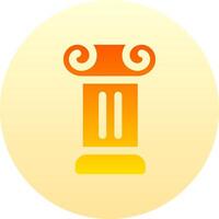 Ancient greek column icon in a yellow circle vector