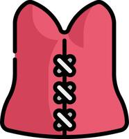 A pink corset with a zipper on it vector