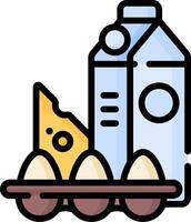 A carton of milk and eggs with a bottle of milk vector