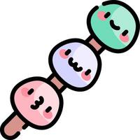 A cartoon ice cream stick with three different colors vector
