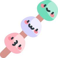 Three colorful popsicles with faces on them vector