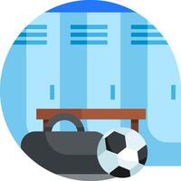 A locker with a soccer ball and bag vector