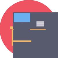 A flat icon of a computer screen with a keyboard and mouse vector