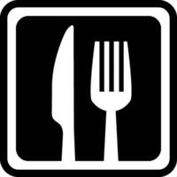 A black and white image of a knife and fork vector