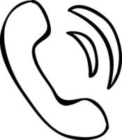 A phone icon with a phone cord vector