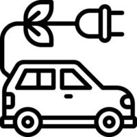An electric car with a plug on it vector