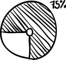 A pie chart with the percentage of the pie vector