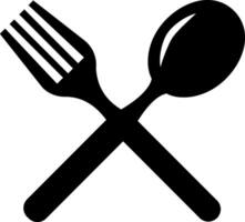 Fork and spoon icon on a white background vector