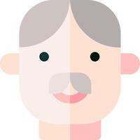 An old man with a mustache and a gray beard vector
