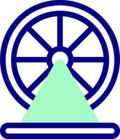 A wheel with a green light on it vector
