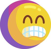A yellow smiley face with a purple and pink background vector