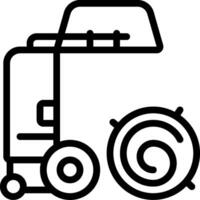 A black and white illustration of a tractor vector