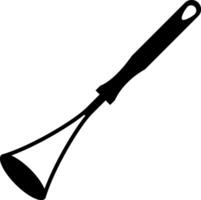 A black and white illustration of a spatula vector