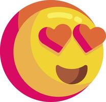 A yellow emoticion with hearts on it vector