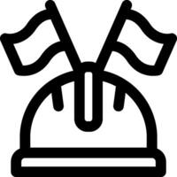 A helmet with two flags on it vector