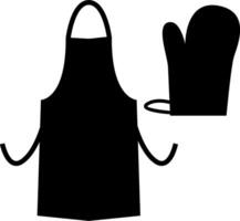 A black apron and mitt on a white background vector