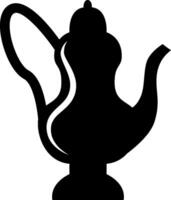 A black and white silhouette of a teapot vector
