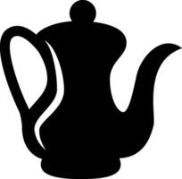 A black and white silhouette of a teapot vector
