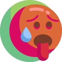 A crying emoticor with a tear on its face vector
