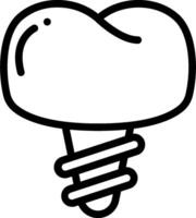 A tooth with a screw on it vector