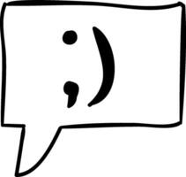 A speech bubble with an emoticon in it vector