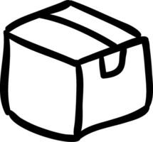 A black and white drawing of a box vector