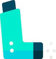 An asthma inhaler with a blue and white background vector