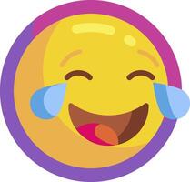 A smiling emoticion with tears on it vector