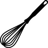 A black and white illustration of a whisk vector