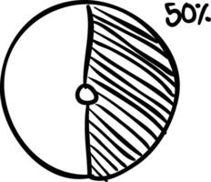 A drawing of a circle with the words 50 vector